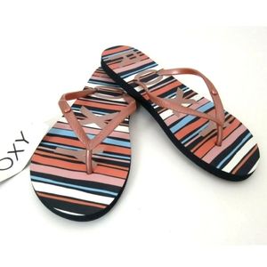 ROXY Guppy Flip Flop Striped Sandal size 8